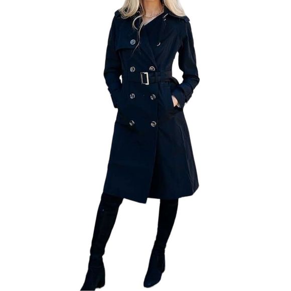 LONDON FOG 3/4 Length Double Breasted Trench Coat Size Medium - Picture 1 of 16